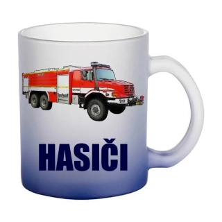 Moon River Mercedes-Benz ZETROS HASIČI skleněný hrnek modrý 330 ml