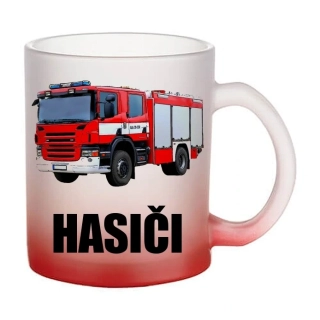 Moon River Scania CAS 20 HASIČI skleněný hrnek červený 330 ml