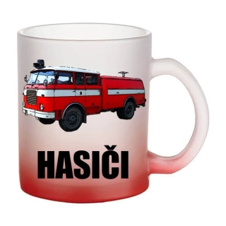 Moon River Škoda 706 RTHP HASIČI skleněný hrnek červený 330 ml
