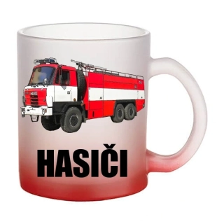Moon River HASIČI Hasičské auto  skleněný hrnek červený 330 ml