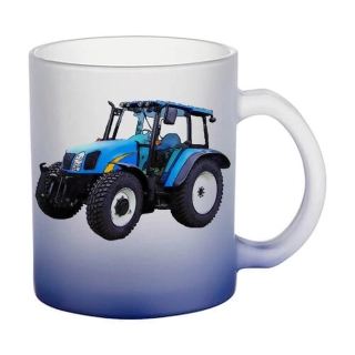 Moon River New Holland T5050 skleněný hrnek tmavě modrý 330 ml