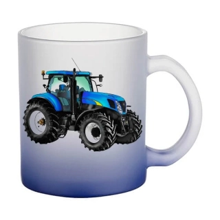 Moon River New Holland T7070  skleněný hrnek modrý 330 ml