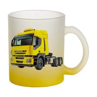 Moon River Iveco Stralis 440 nákladní auto skleněný hrnek žlutý 330 ml 