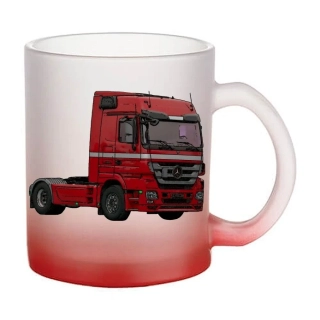 Moon River Mercedes Actros II skleněný hrnek červený 330 ml