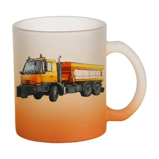 Moon River nákladní auto  sypač   skleněný hrnek oranžový 330 ml