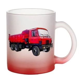 Moon River nákladní auto skleněný hrnek červený 330 ml