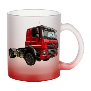 Moon River nákladní auto  tahač skleněný hrnek červený 330 ml