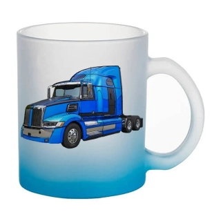 Moon River Western Star 5700XE skleněný hrnek modrý 330 ml