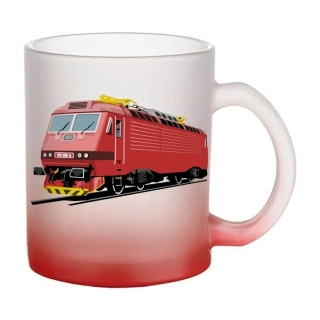 Moon River lokomotiva III skleněný hrnek červený 330 ml