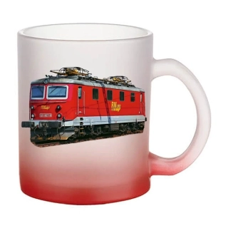 Moon River lokomotiva 121.007 skleněný hrnek červený 330 ml