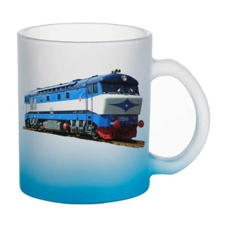 Moon River lokomotiva T478 skleněný hrnek modrý 330 ml