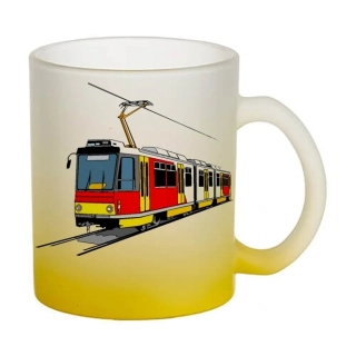Moon River tramvaj  skleněný hrnek žlutý 330 ml