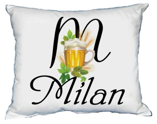 Moon River MILAN polštář s pánským jménem velikost 30x40 cm